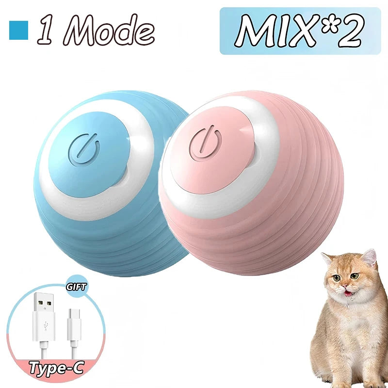 Smart Auto-Rolling Cat Ball Toy – Rechargeable, 1 or 2pcs