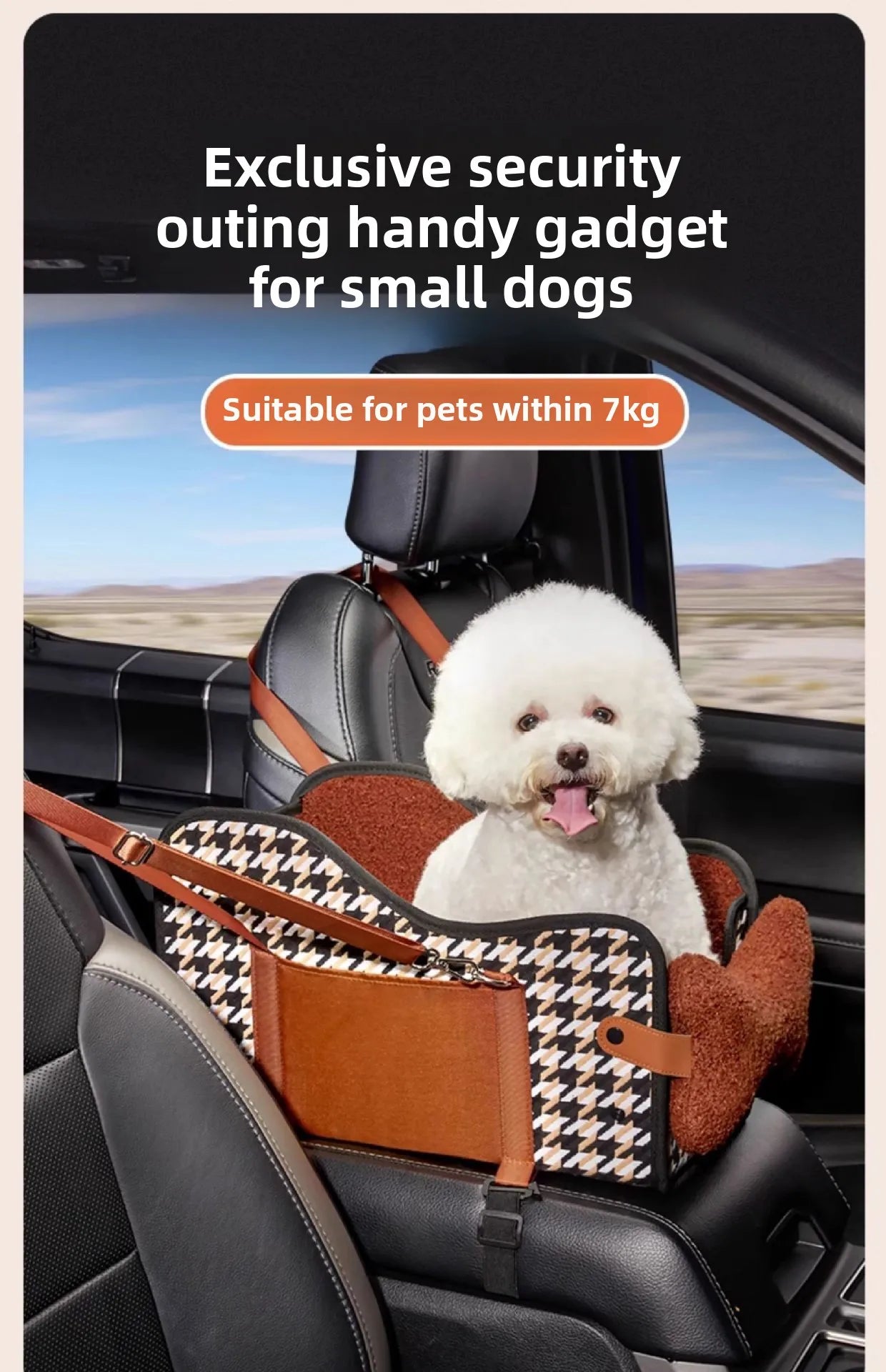 Car Dog Bed Center Console Pet Safety Seat Cushion for Cats Dog Cat Travel Car Accessories Carriers Dog Safety Kennel Armrest