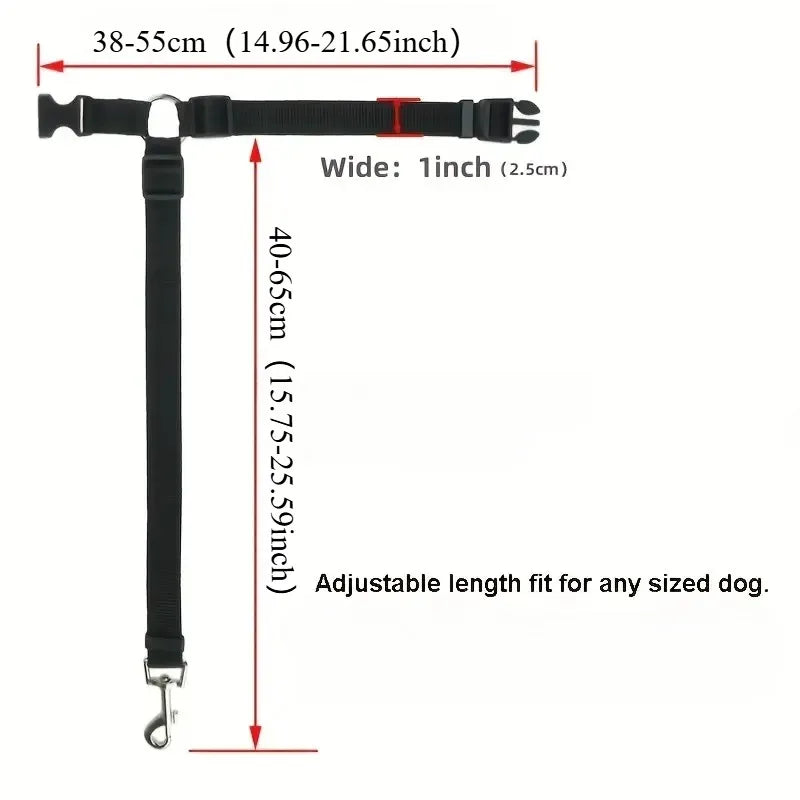 Dog Car Seat Belt – Nylon, Adjustable, 2pcs