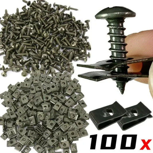U-Type Metal Screw Clips for Car & Motorcycle