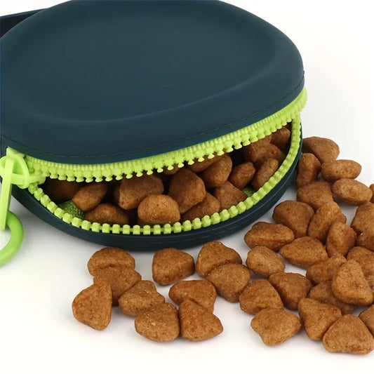Silicone Dog Food Bag – Portable Outdoor Treat Pouch