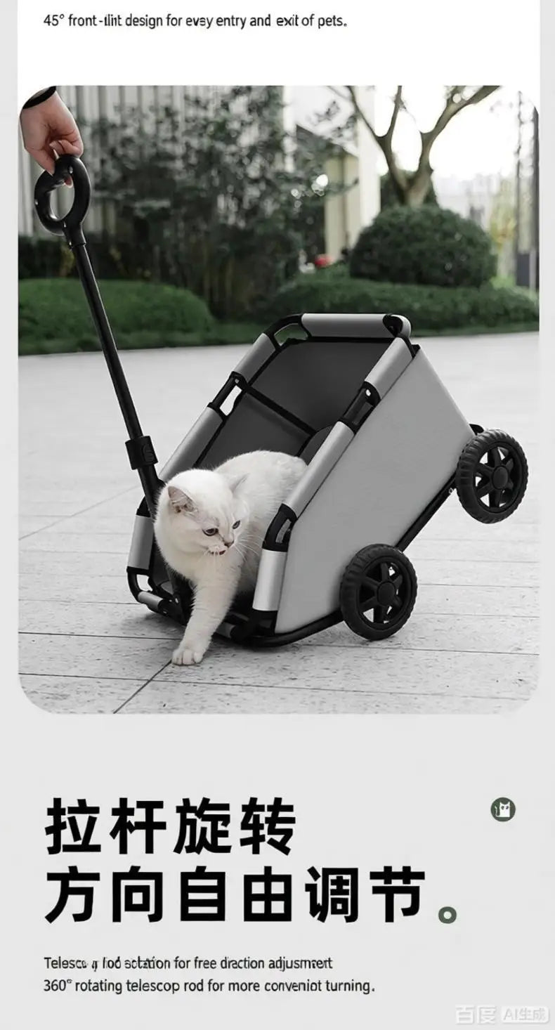 Pet Stroller for Dogs To Go Out Foldable Lightweight Small and Medium-sized Dog Stroller for Walking Dogs