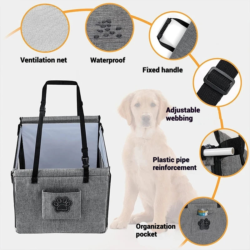 Waterproof Mesh Pet Travel Basket – Portable Car Seat for Dogs & Cats