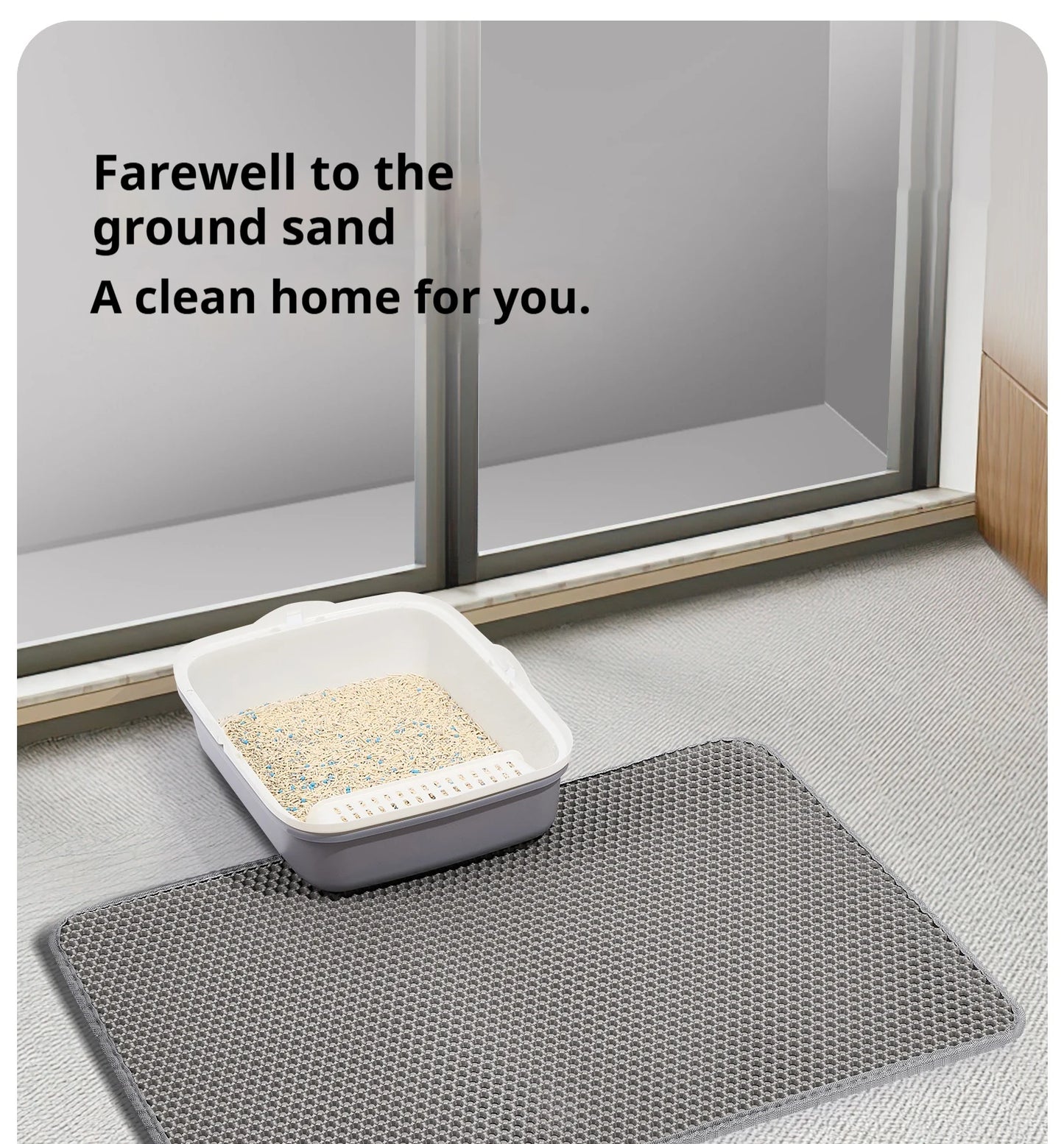 60CMX90CM Cat Litter Mat Waterproof Double Layer Pet Litter Box Mat Pet Toilet Cat Mat Nonslip Sand Cat Washable Mat Pet Clean