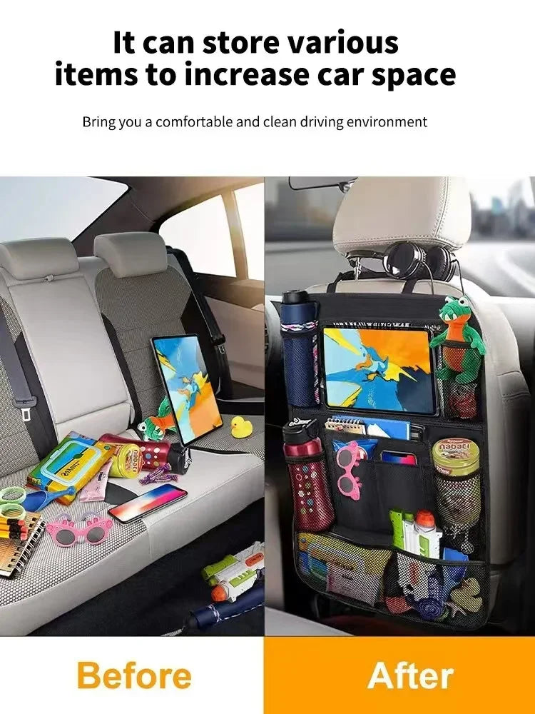 Car Seat Back Organizer with Tablet Holder – Oxford Fabric