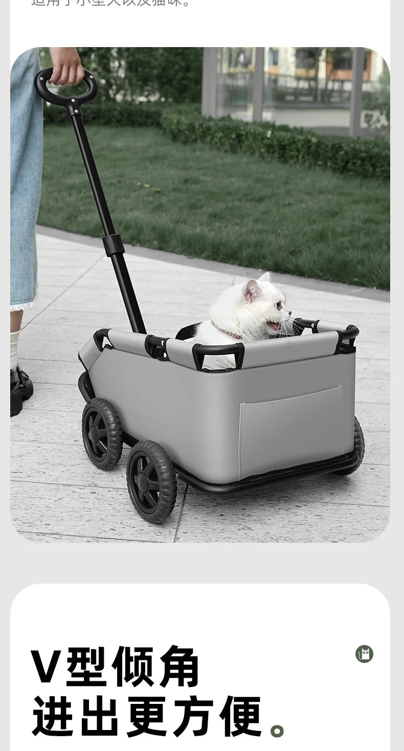 Pet Stroller for Dogs To Go Out Foldable Lightweight Small and Medium-sized Dog Stroller for Walking Dogs