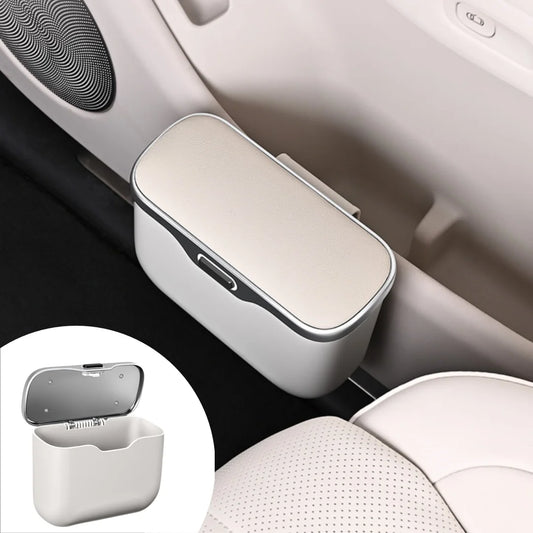 Car Trash Can with Lid – PU Leather, Hanging