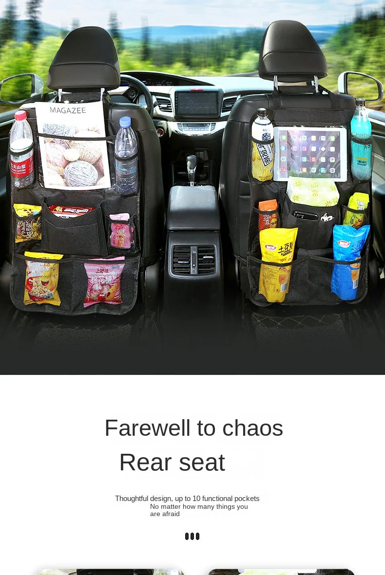 Car Backseat Organizer with Tablet Holder & Storage Pockets