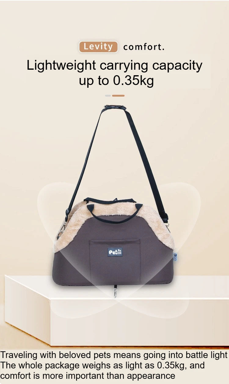 Winter Plush Pet Carrier Bag – 3-Way Carry, 10kg, 46x26x32cm