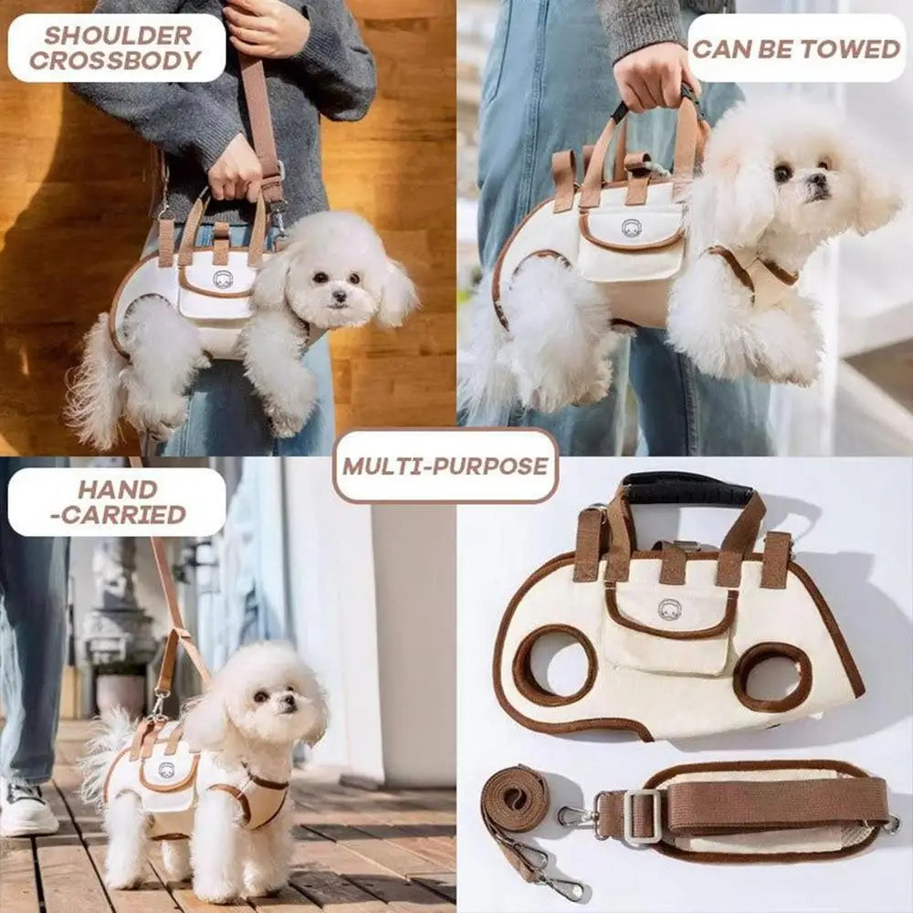 Small Dog Carrier Sling for Puppy Adjustable Breathable Pet Pouch with Pocket Hands-Free Cat Carrier Backpack for Travel Hiking