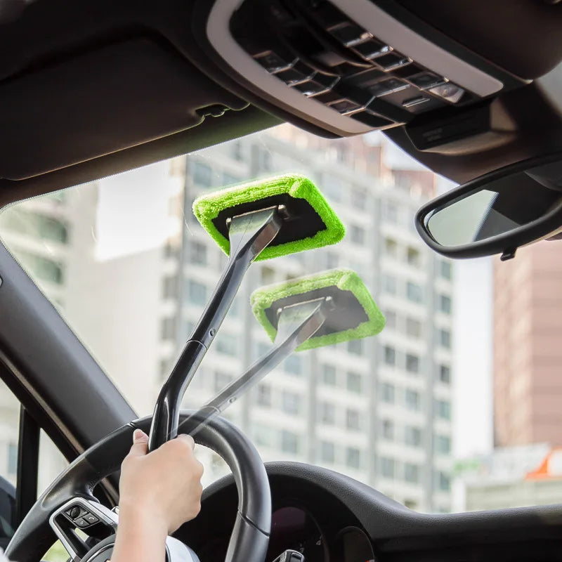 Car Window Cleaning Brush – Microfiber, Long Handle