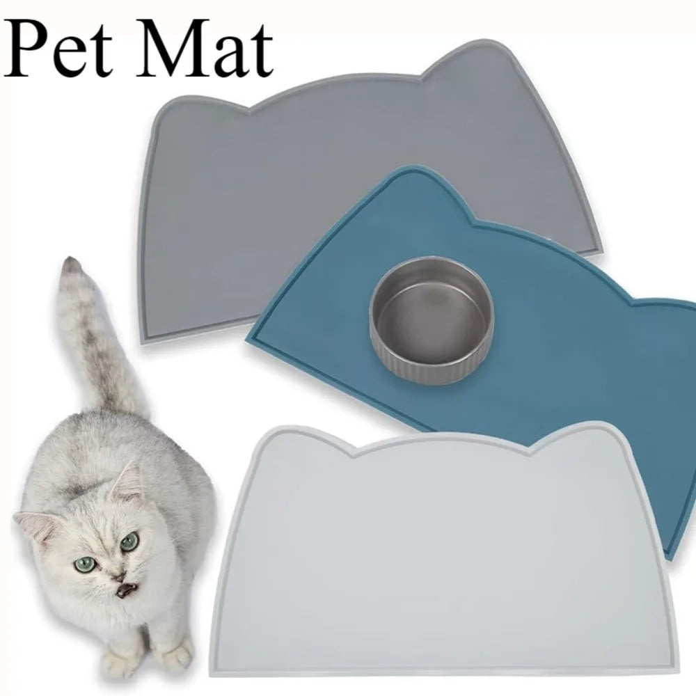 Food Grade Silicone Cat Mat Anti-dirty Easy to Clean Cats and Dog Bowl Mats Waterproof and Leak-proof Anti-slip Pad Pet Product