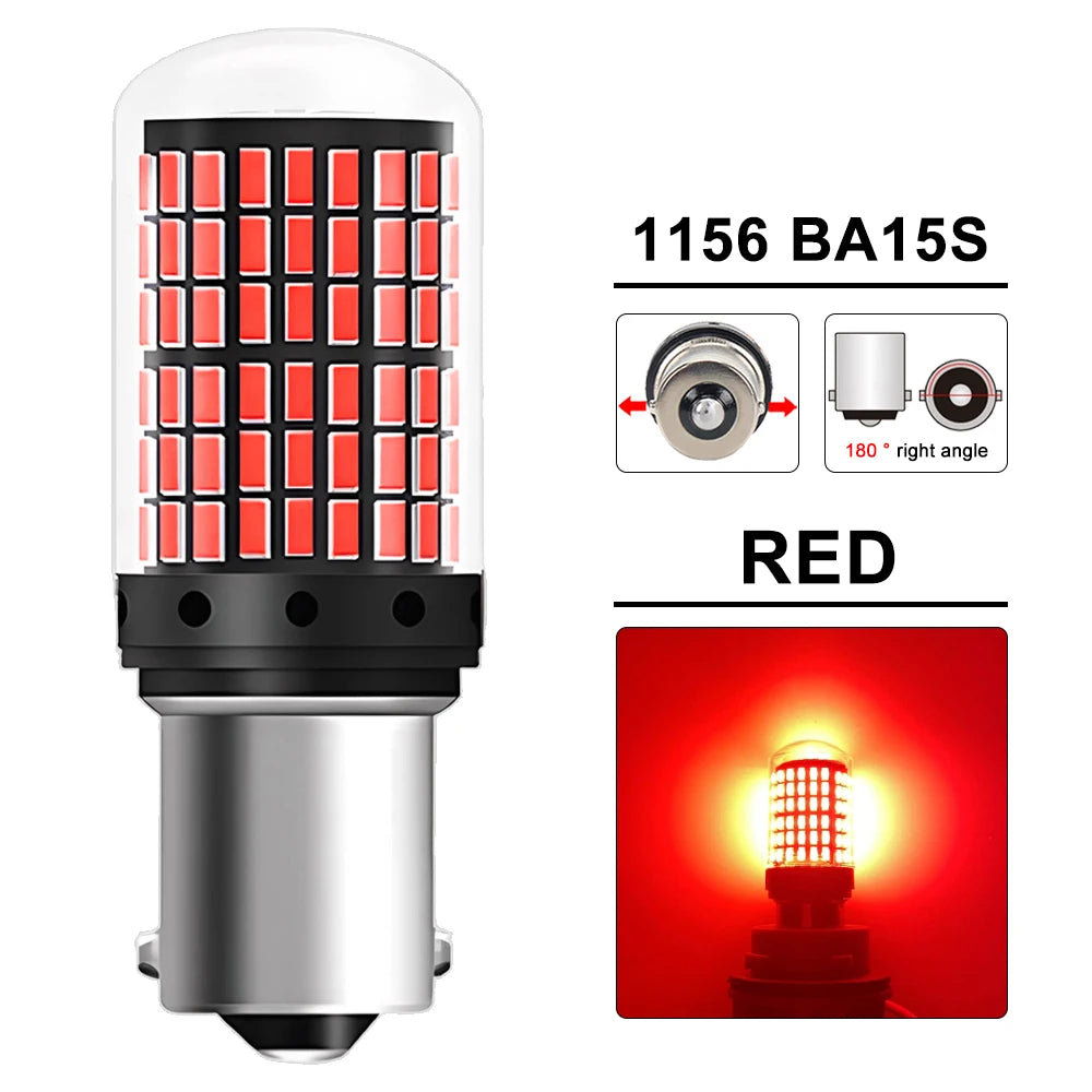T20 7443 / 1156 BA15S LED Bulbs – 144SMD, 2000LM