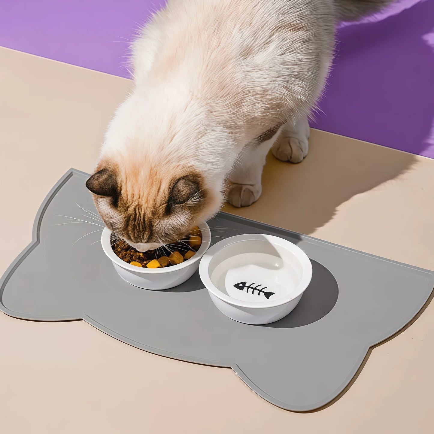 Food Grade Silicone Cat Mat Anti-dirty Easy to Clean Cats and Dog Bowl Mats Waterproof and Leak-proof Anti-slip Pad Pet Product