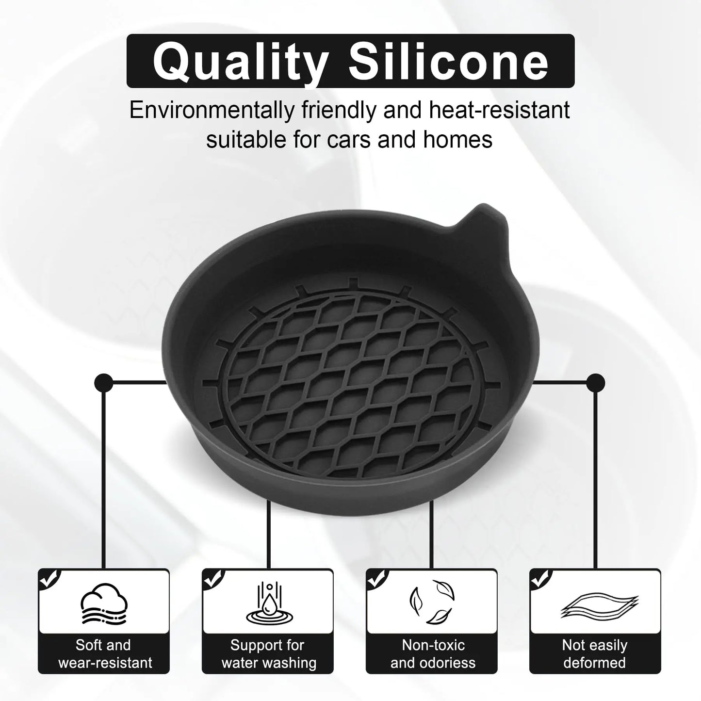 Silicone Car Cup Holder Coaster Insert – 2/4pcs