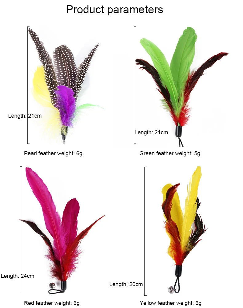 11pcs Replacement Cat Feather Toy Set Feather Replacement Head Retractable Cat Stick Cat Products
