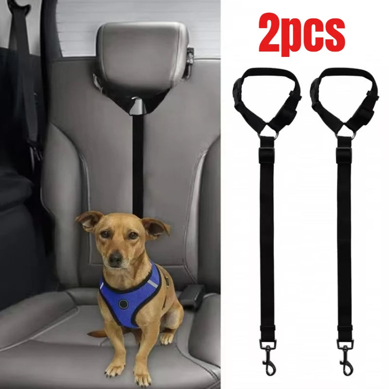 Dog Car Seat Belt – Nylon, Adjustable, 2pcs