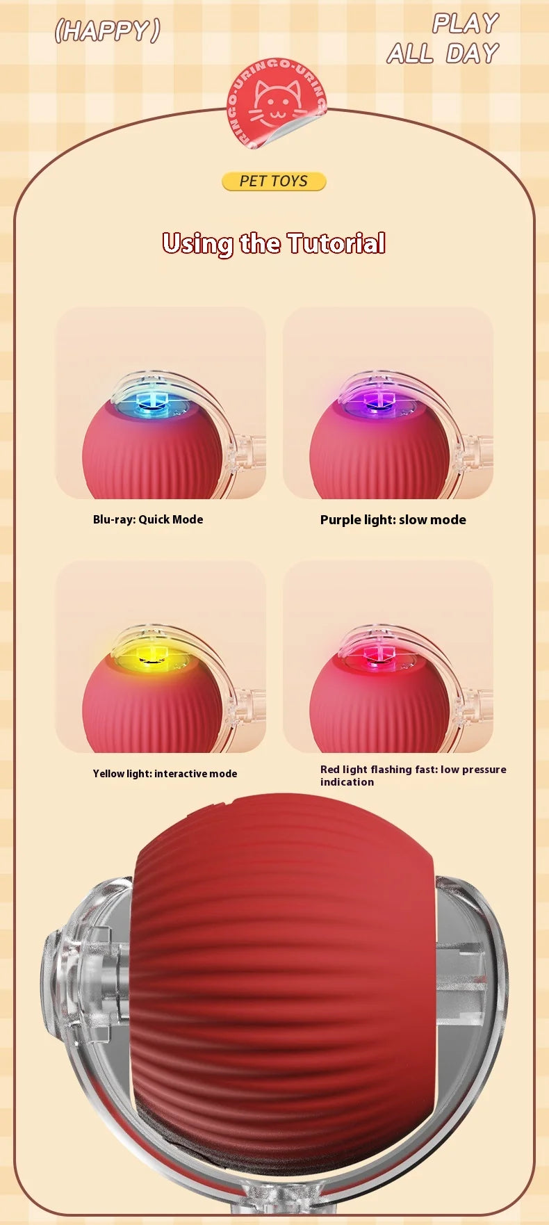 Smart Auto-Rolling Cat Ball Toy – Rechargeable, 1 or 2pcs