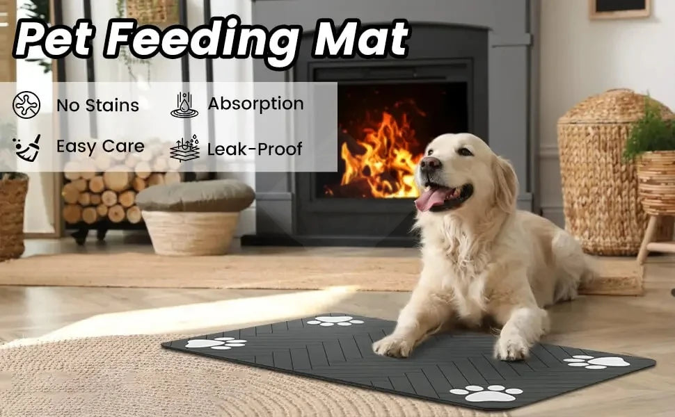 Absorbent Pet Feeding Mat – Waterproof, Non-Slip