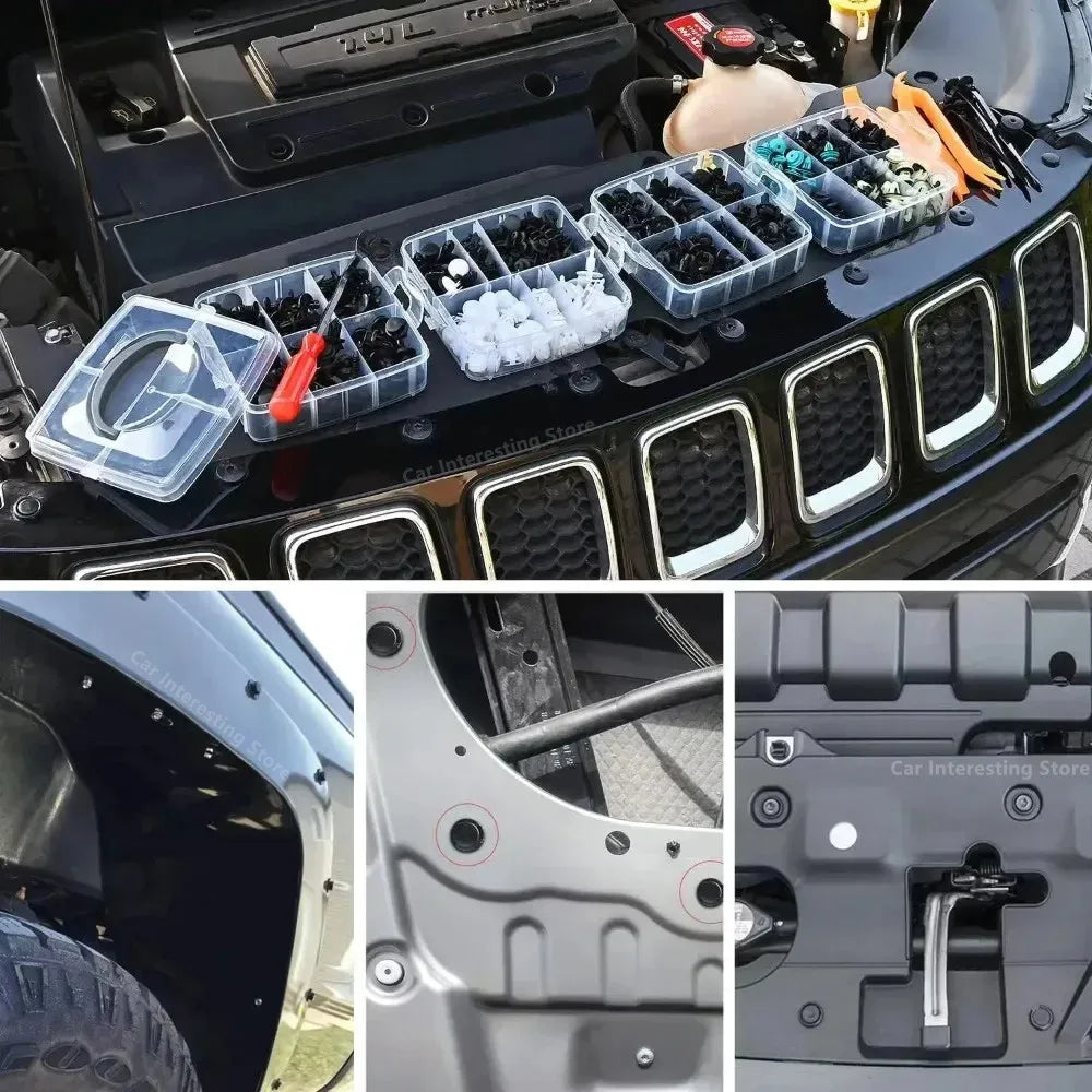 Car Plastic Fastener Clip Kit – 16 Sizes, ABS