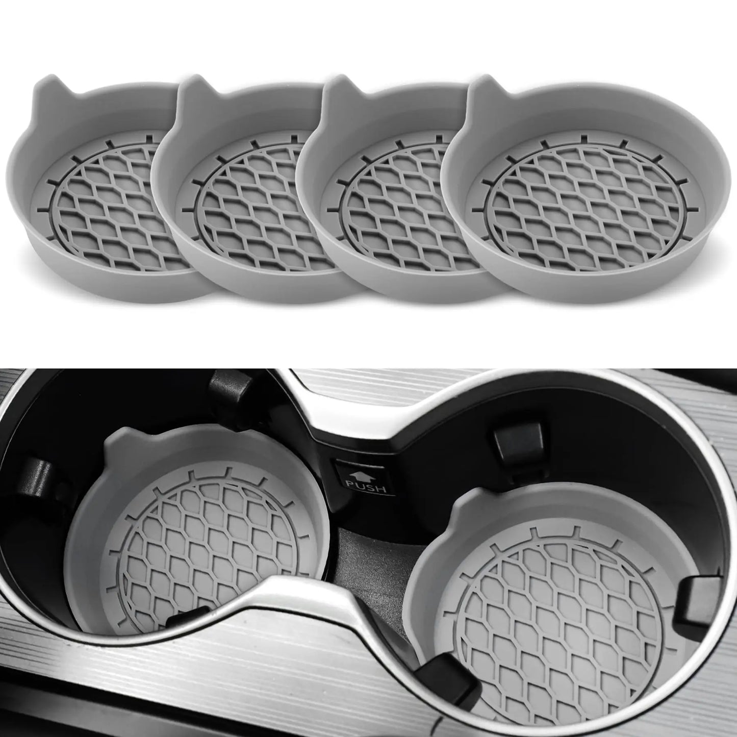 Silicone Car Cup Holder Coaster Insert – 2/4pcs