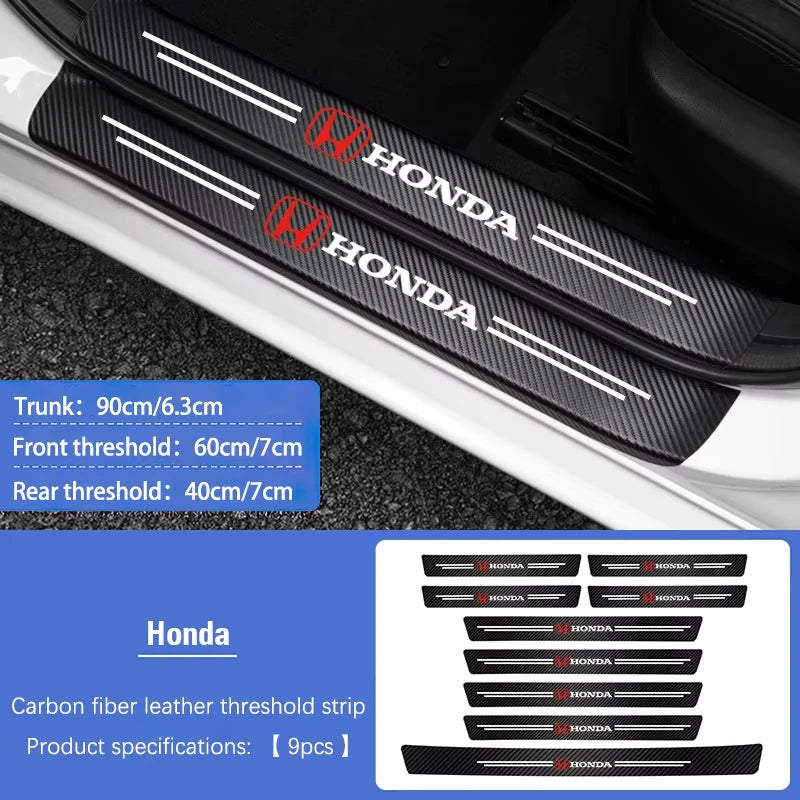 Honda Door Sill Protector Stickers – Carbon Fiber Leather