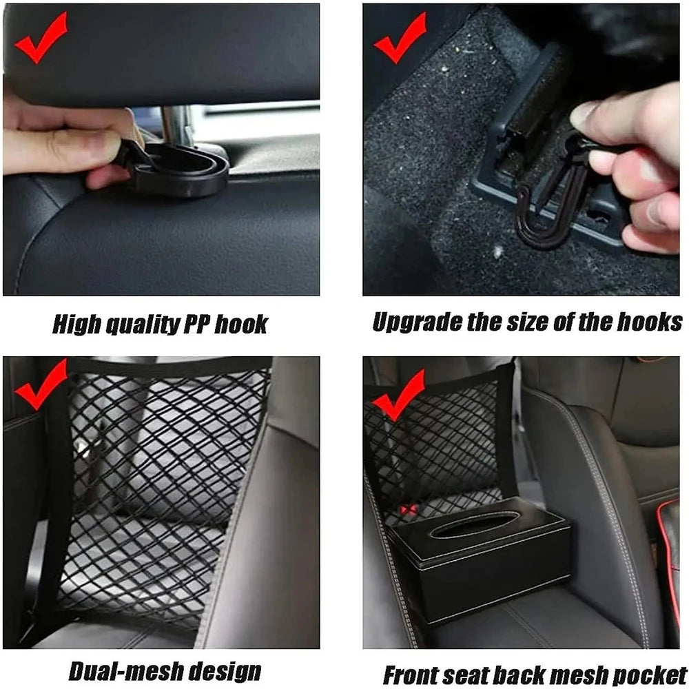 Dog Car Rear Seat Barrier with Storage Bag – Mesh Safety Net