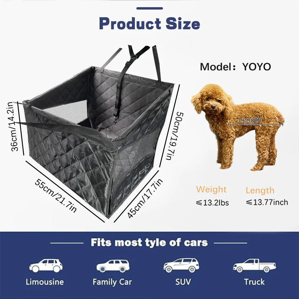 Waterproof Dog Car Seat Cover & Carrier Bag – Folding Hammock, All Breeds