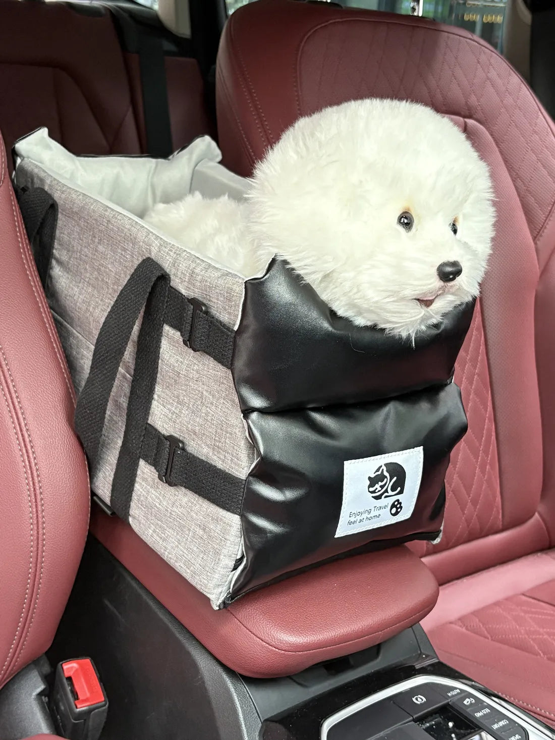 Car Pet Seat Carrier for Small Dogs & Cats – Leather, Up to 5kg