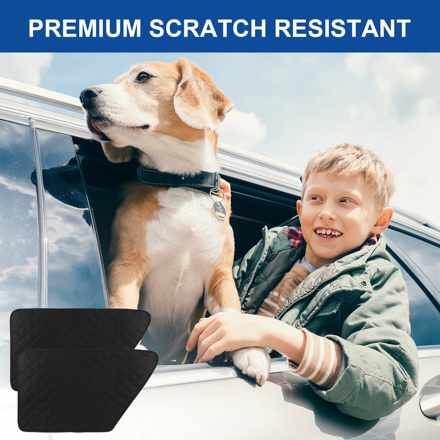 2Pcs Waterproof Anti-Scratch Car Interior Cover Dog Vehicle Door Protector Washable Car Door Protect Mats for Vehicle Door Guard