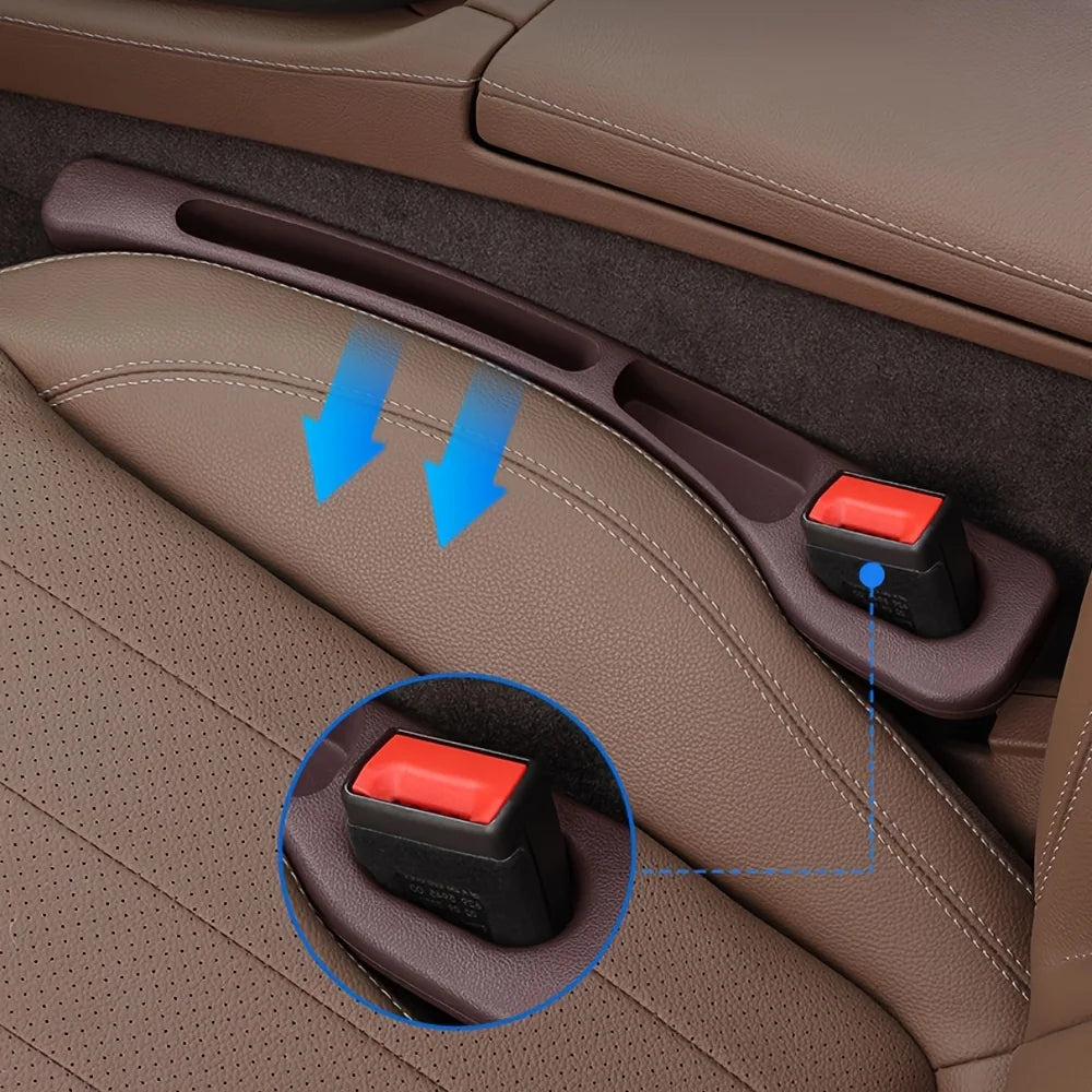Car Seat Gap Filler with Storage Grooves – PU, 2pc