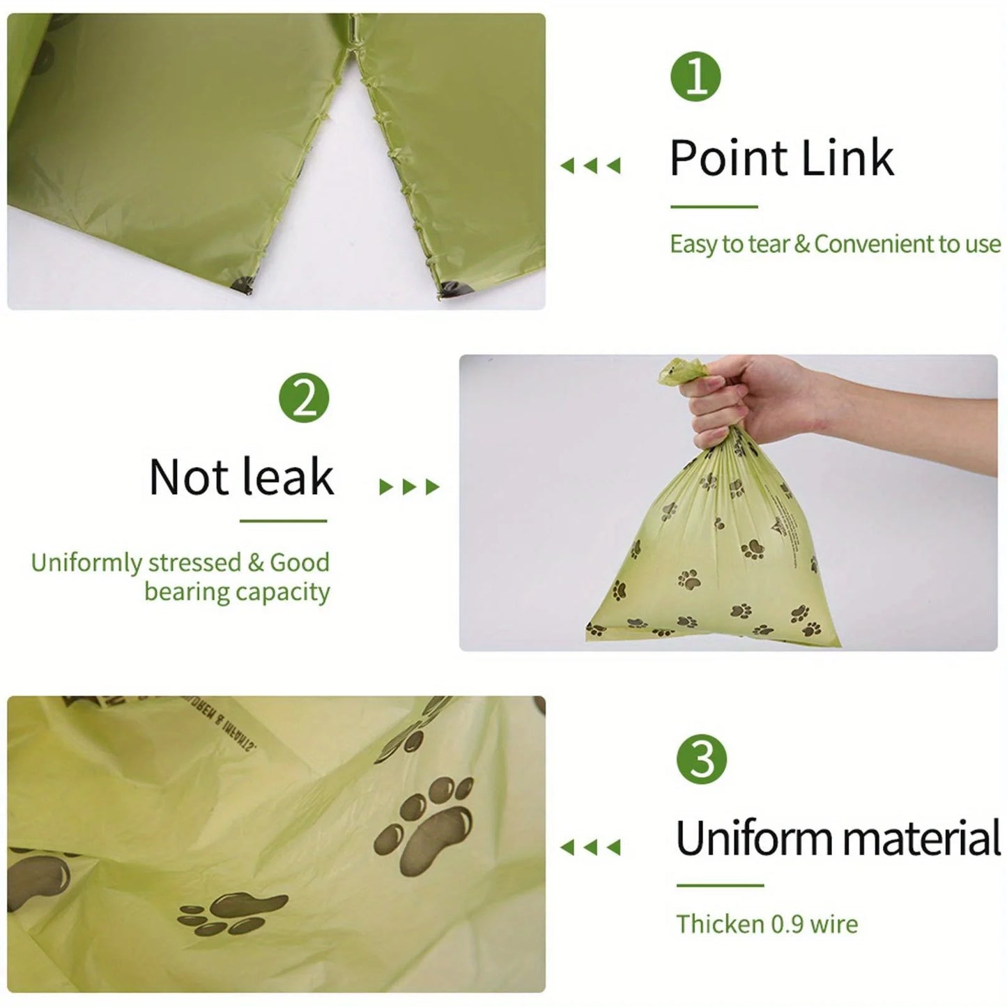 120 Count Biodegradable Dog Poop Bags Leak-Proof Unscented Waste Bags for Dogs High-Quality Corn Starch Material