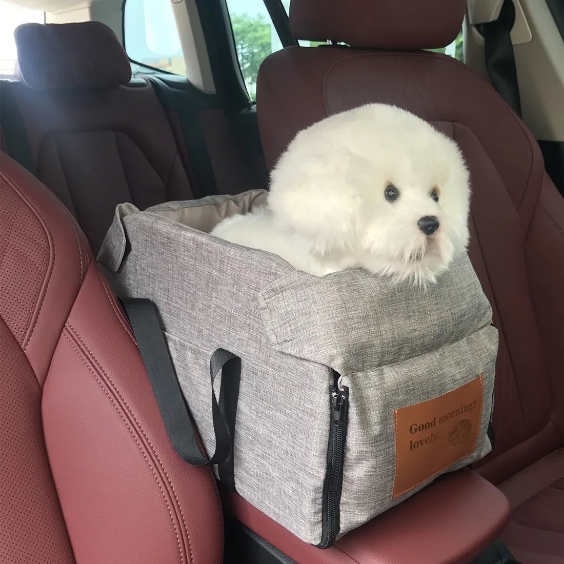 Console Booster Dog Car Seat & Carrier – Small Dogs & Cats, Center Armrest