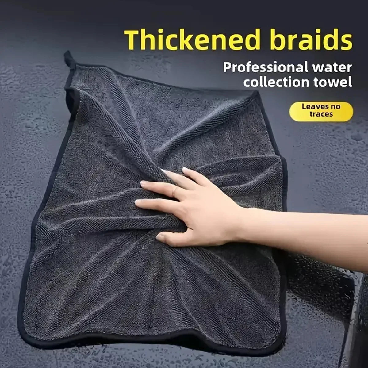 Dark Gray Microfiber Car Drying Towel – 60x90cm