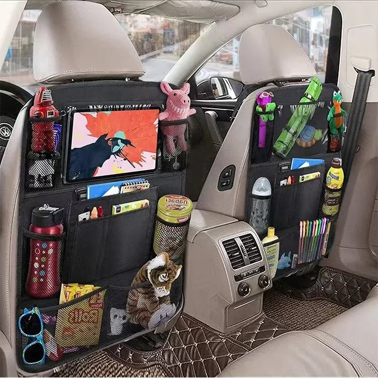 Car Seat Back Organizer with Tablet Holder – Oxford Fabric