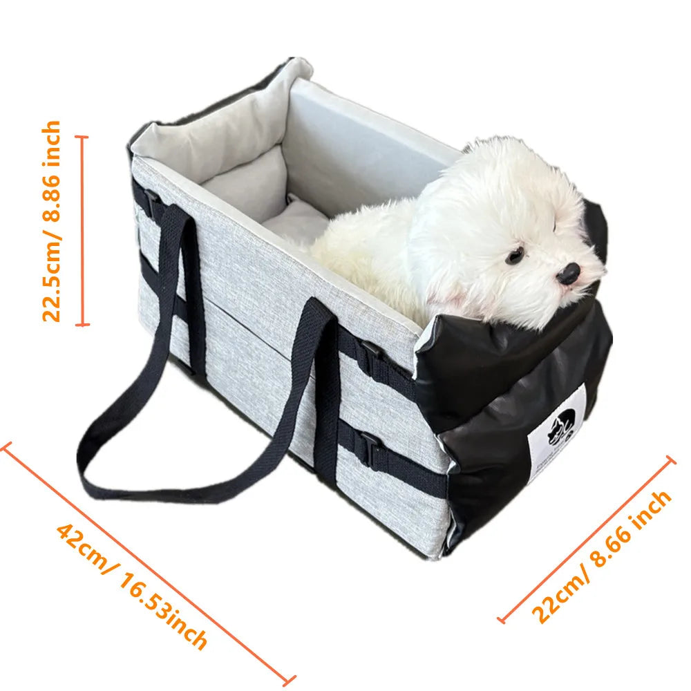 Car Pet Seat Carrier for Small Dogs & Cats – Leather, Up to 5kg