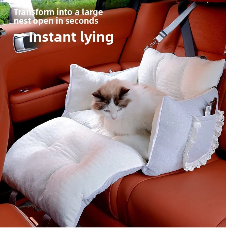 Summer Car Pet Bed Cooling Ice Silk Pad for Dogs Cats Safe Vehicle Seat Mat Travel Comfortable Accessories Dog Car Seat