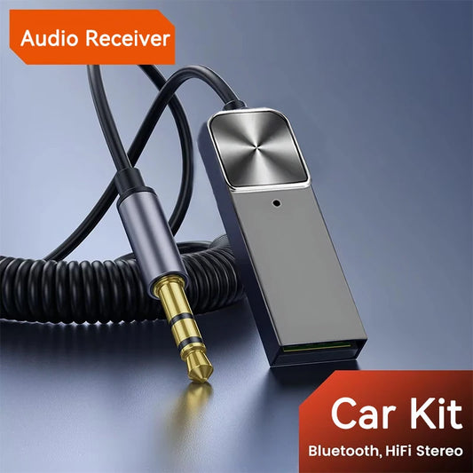 Bluetooth 5.5 Car Audio Adapter – USB to 3.5mm AUX, HiFi