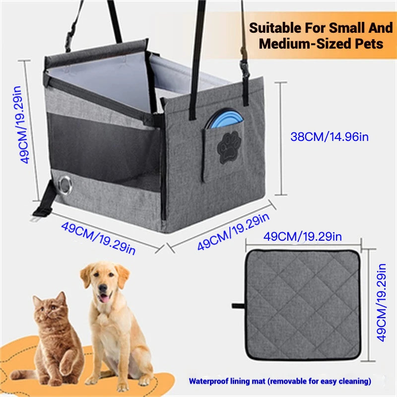 Waterproof Mesh Pet Travel Basket – Portable Car Seat for Dogs & Cats