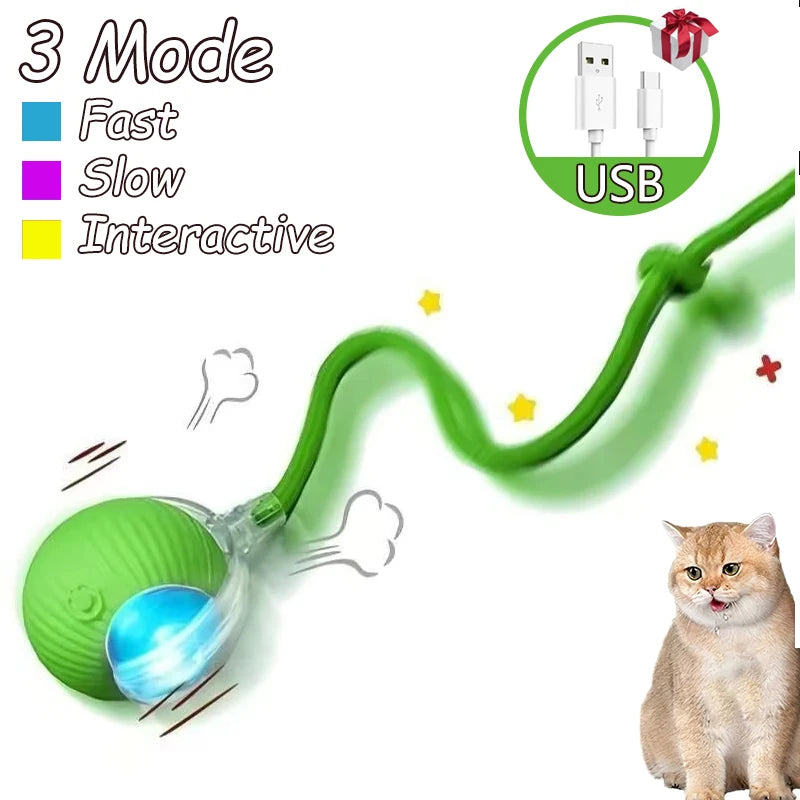 Smart Auto-Rolling Cat Ball Toy – Rechargeable, 1 or 2pcs