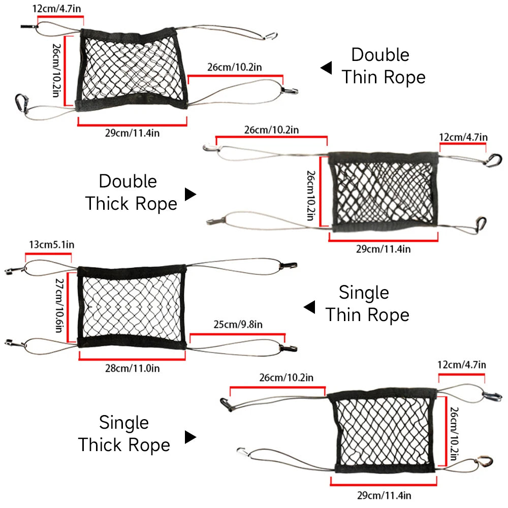 Dog Car Rear Seat Barrier with Storage Bag – Mesh Safety Net
