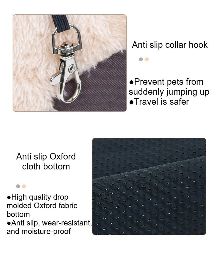 Winter Warm Plush Pet Carrying Bag Small Dog Cat 10kg Load-bearing Travel Portable Cat Dog Car Passenger Seat Safety Bag 애완동물 가방