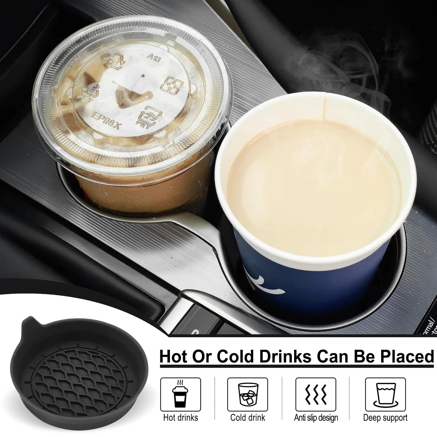 Silicone Car Cup Holder Coaster Insert – 2/4pcs