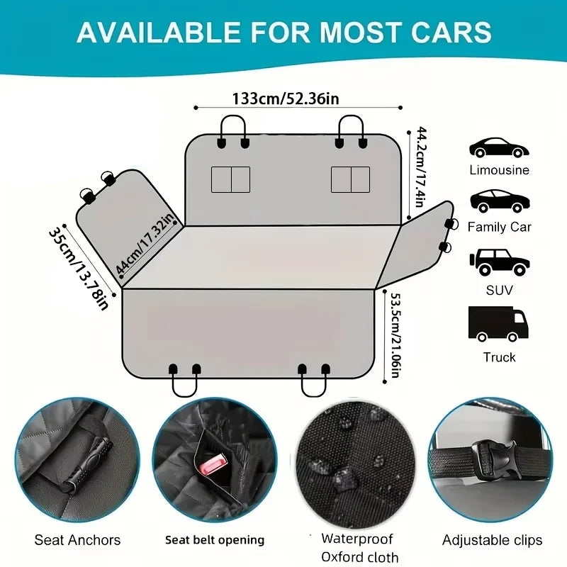 Waterproof Scratch-Resistant Dog Car Hammock Cover – Universal Fit