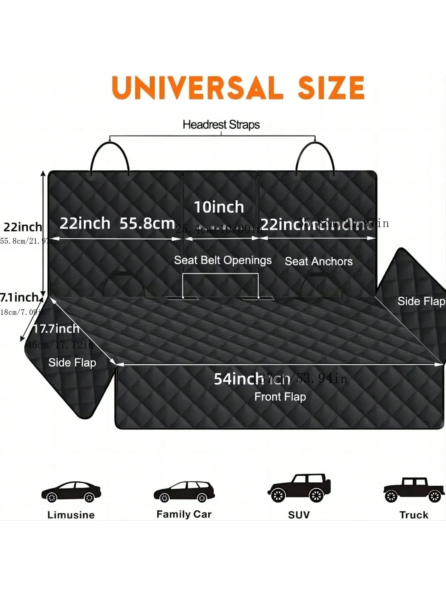 Dog Car Seat Cover with Armrest Access – Waterproof, Universal Fit