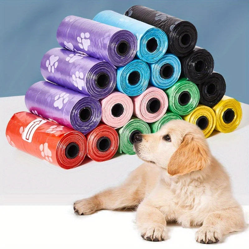 Dog Poop Bag Plastic Dog Waste Bags Disposable For Doggie Pets Poop Outdoor Walking Travel Mixed Colors