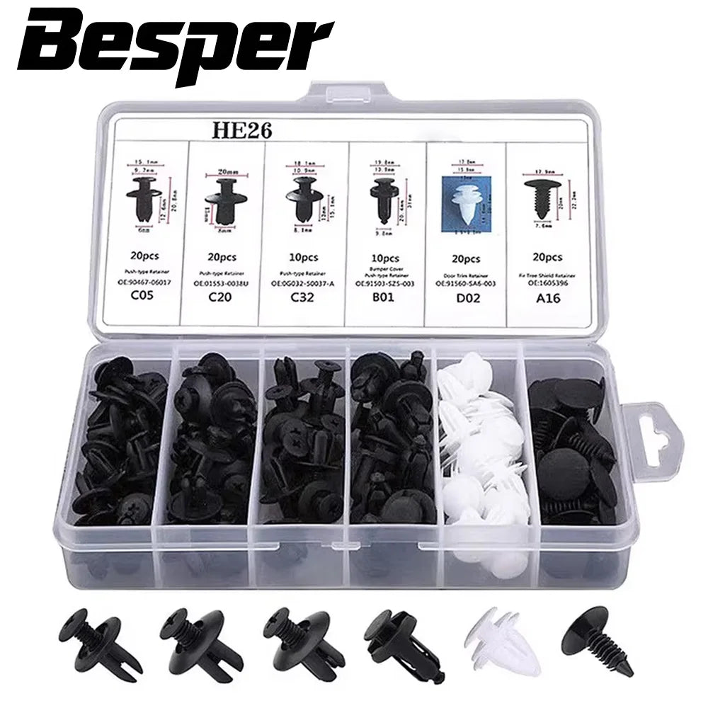 Automotive Fastener Clip Assortment – Body Push Retainer Kit