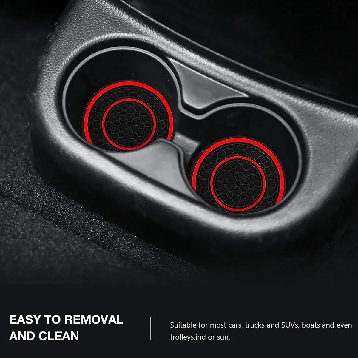 Anti-Slip Car Cup Holder Liner Mats – 2pcs