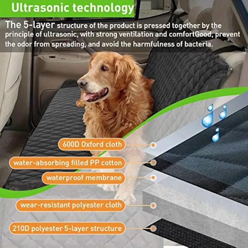 Waterproof Dog Car Seat Cover for SUV – Wear-Resistant Nylon Liner