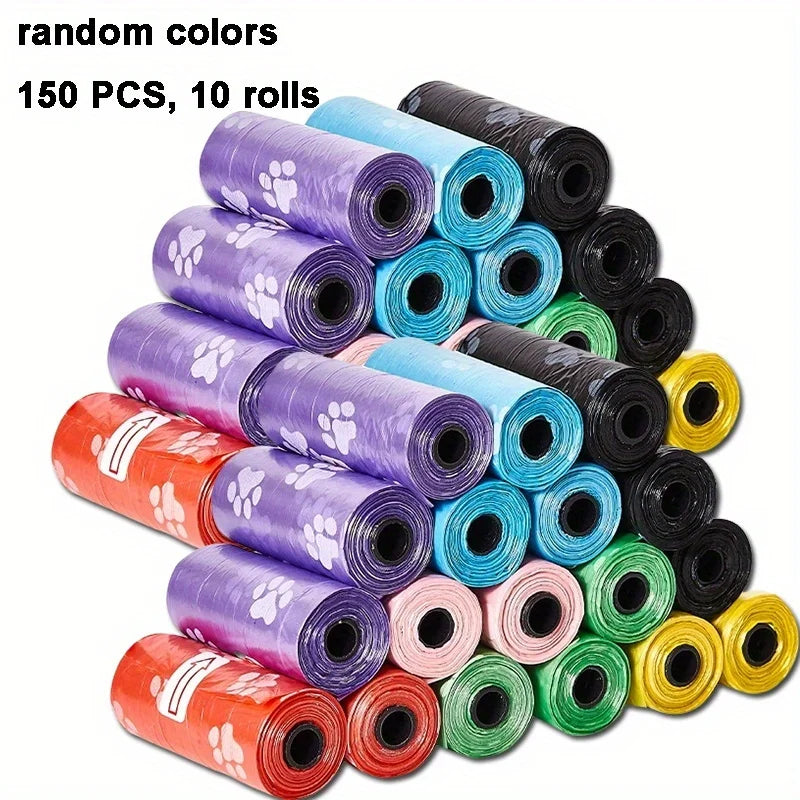 Dog Poop Bag Plastic Dog Waste Bags Disposable For Doggie Pets Poop Outdoor Walking Travel Mixed Colors